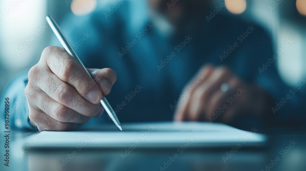 A person in a business setting is writing on a tablet with a pen, highlighting the use of technology and its integration into modern professional environments for efficiency and productivity. A person in a business setting is writing on a tablet with a pen, highlighting the use of technology and its integration into modern professional environments for efficiency and productivity.