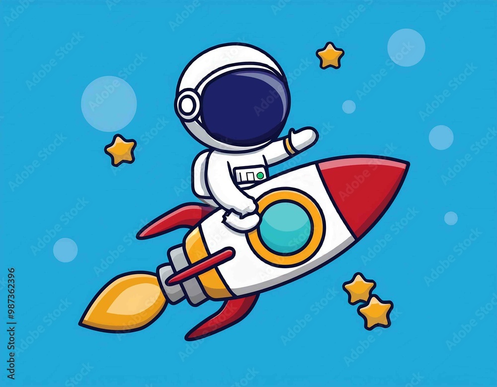 cute astronaut riding rocket cartoon vector cute astronaut riding rocket cartoon vector
