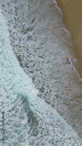 Vertical Video of Beautiful Sea Waves at Beach