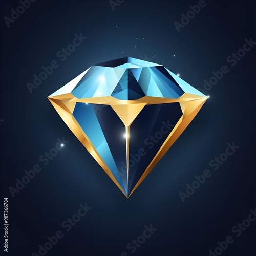 BLUE AND GOLD DIAMOND LOGO photo