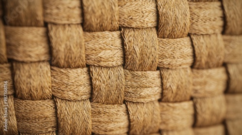 Detailed 3D illustration of a hemp textile zoomed in to highlight the weave