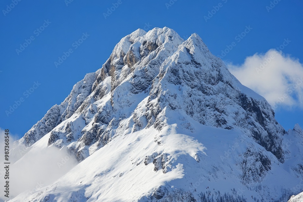 Obraz premium Mountain peak in snow, Zakopane, Poland, ai