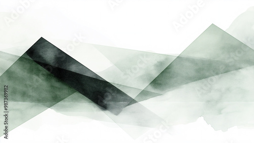 Hand painted geometric watercolor abstract background image