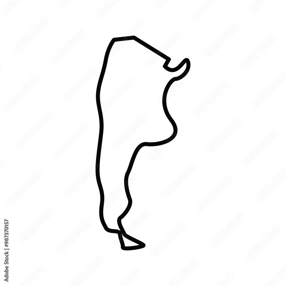 Argentina map icon. Argentina outline map. Simple icon design. Vector illustration Argentina map icon. Argentina outline map. Simple icon design. Vector illustration