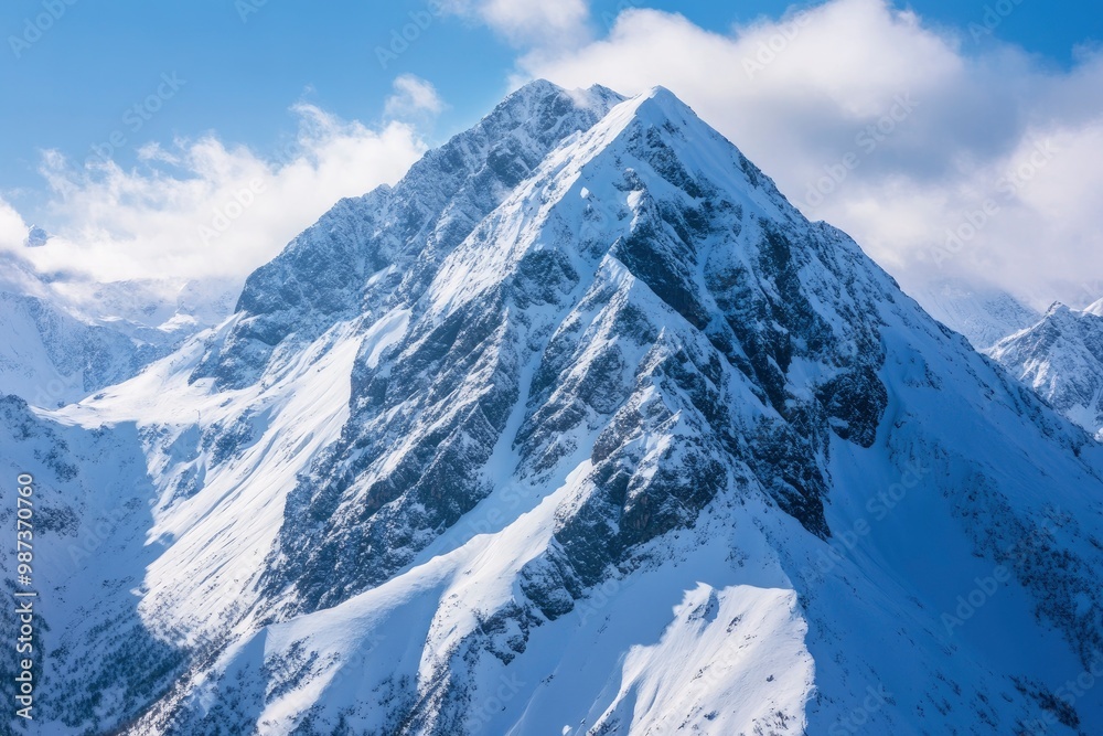 Obraz premium Mountain peak in snow, Zakopane, Poland , ai