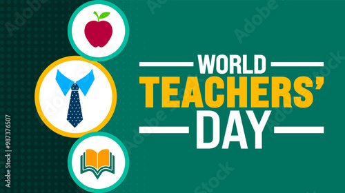 World Teachers Day background or banner design template is observed every year in October. Holiday concept. Template for card, poster, placard, template. eps 10