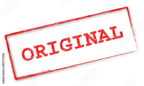 Timbre rouge avec le mot "Original"