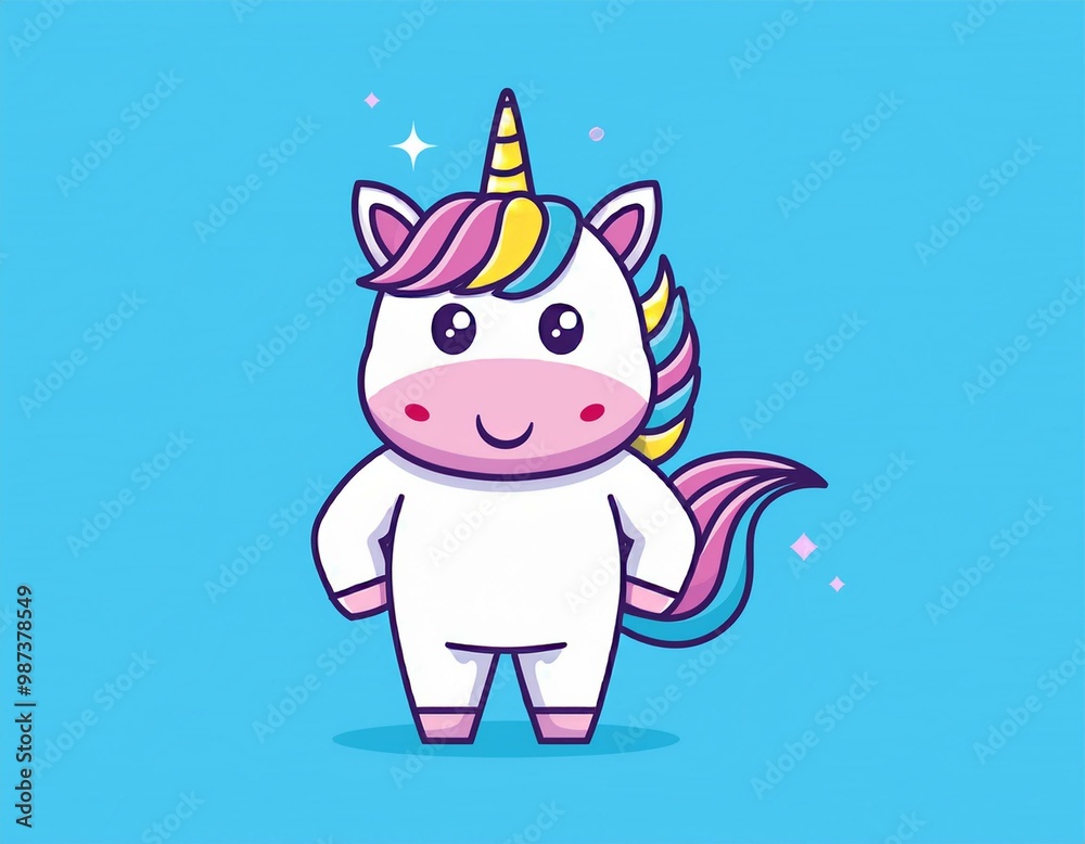 cute unicorn standing vector cute unicorn standing vector
