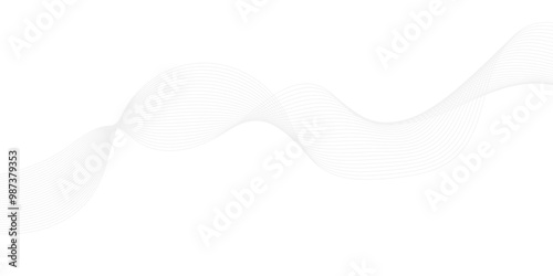 Abstract wavy lines flowing curve gradient color on transparent background. Abstract white background colorful lines. modern wavy stripes on white background isolated. 