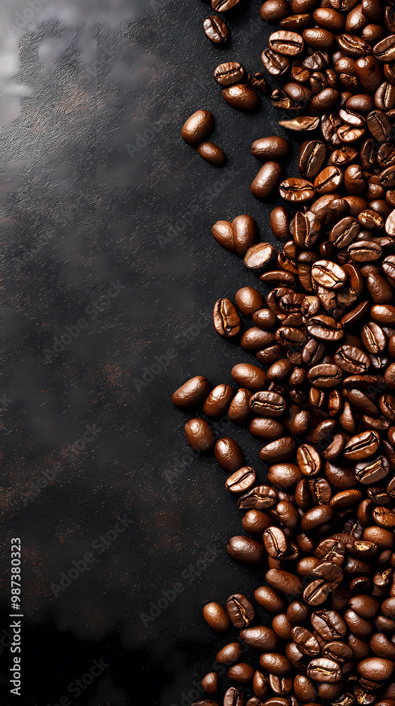 Coffee beans on dark background Coffee beans on dark background