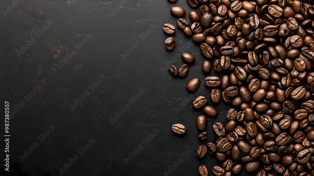 Coffee beans on dark background Coffee beans on dark background