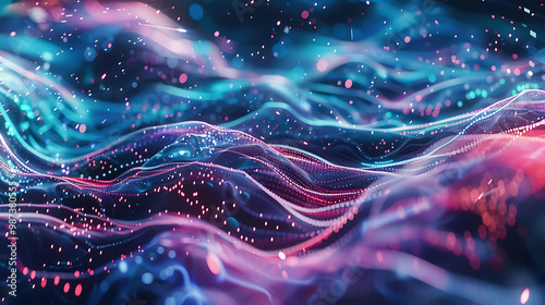 Vibrant dynamic energy expressed in abstract electricity bolt
