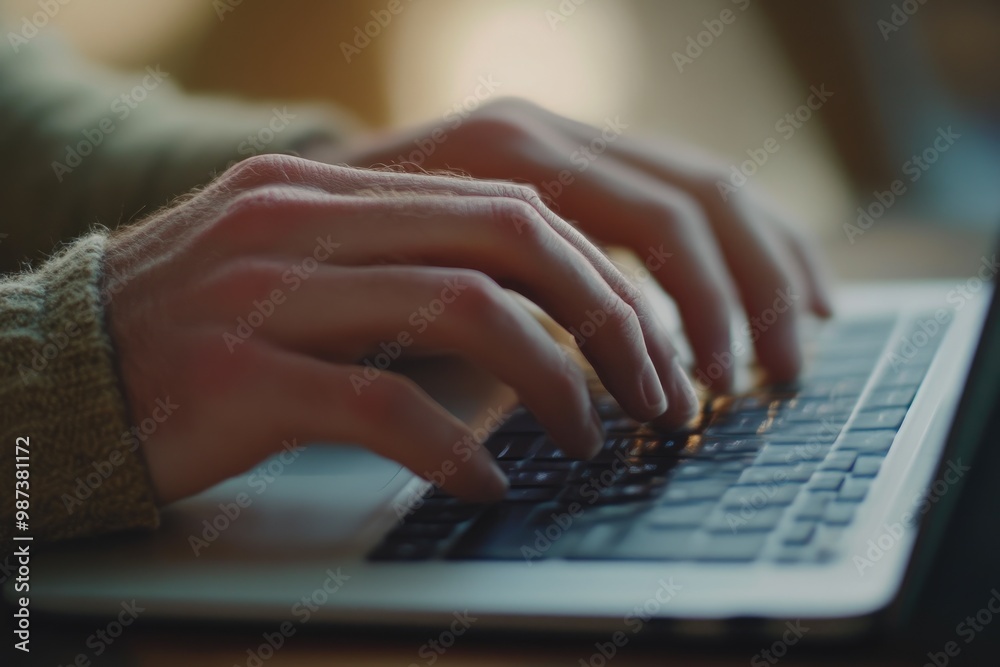 Hands of a Young Professional Typing Away on Keyboard Hands of a Young Professional Typing Away on Keyboard
