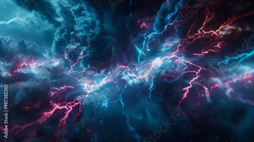 Dynamic energy coursing through a vibrant electric bolt
