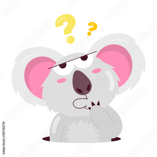 Cartoon style sticker of confuse koala

