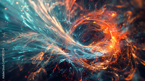 Abstract energy surging through a vibrant electric bolt