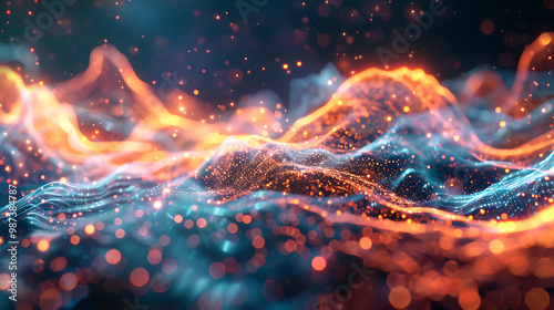 Abstract bolt of electricity with vibrant energy