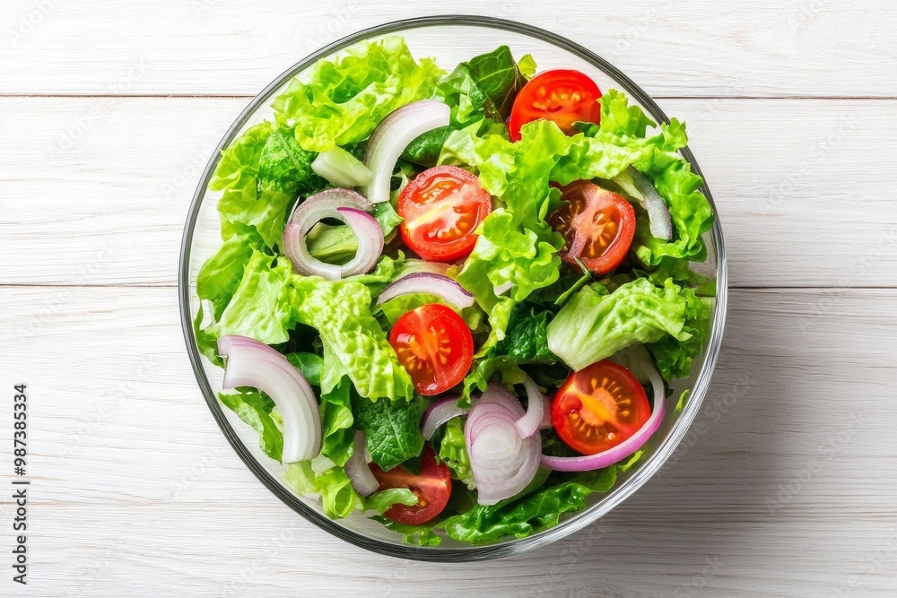 Fresh salad. Healthy summer meal, isolated on white background Fresh salad. Healthy summer meal, isolated on white background
