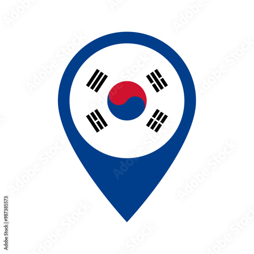 Free Download South Korea flag location icon - GFXLoad