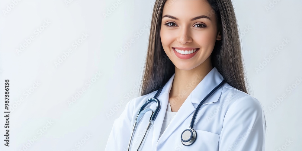 Friendly Female Doctor with Stethoscope Friendly Female Doctor with Stethoscope