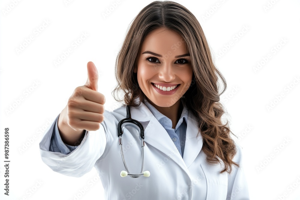 Happy Doctor Woman with Stethoscope, Close-Up Smile Happy Doctor Woman with Stethoscope, Close-Up Smile