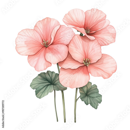 begonia hand drawn petal