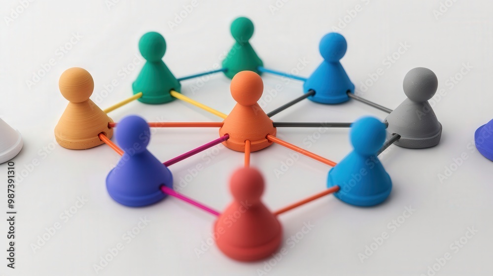 Vibrant 3D Clay Networking Icon for Marketing, eye-catching design, bold colors, emphasizes connectivity, ideal for promotional materials, stands out on a clean white backdrop Vibrant 3D Clay Networking Icon for Marketing, eye-catching design, bold colors, emphasizes connectivity, ideal for promotional materials, stands out on a clean white backdrop