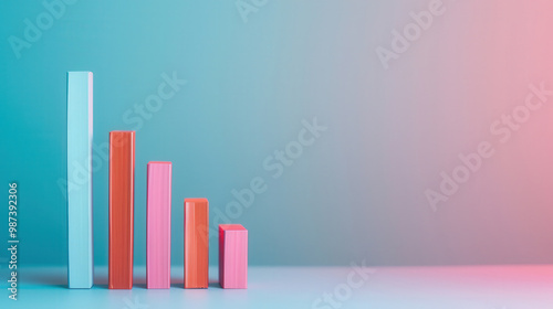 Growth Momentum, upward fluctuating bars with a gradient effect representing progress, ideal for showcasing success stories or promotional messages in a dynamic visual format