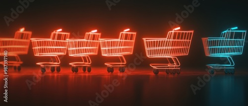 Neon Carts in the Shadows: The Electric Pulse of Black Friday photo