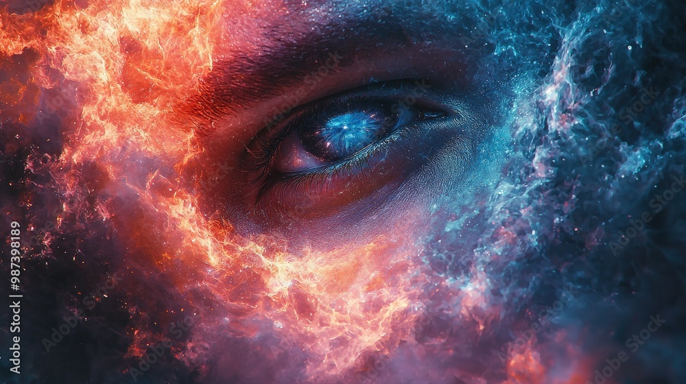 Cosmic Eye in Hyperrealistic Portrait Style Cosmic Eye in Hyperrealistic Portrait Style