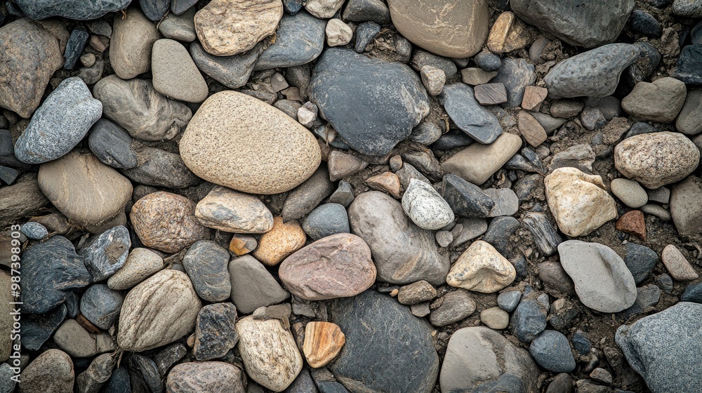 Dried-out river rocks on a parched riverbed, with copy space available on the left. Dried-out river rocks on a parched riverbed, with copy space available on the left.