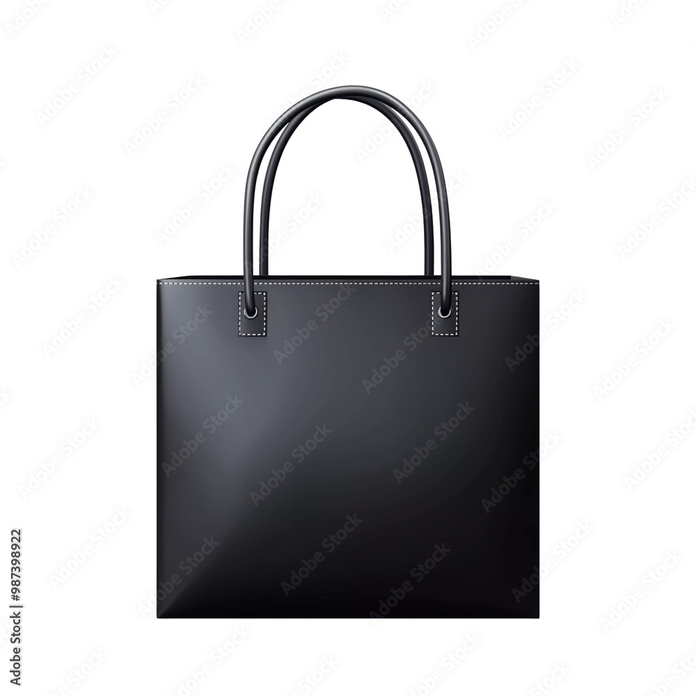 Stylish black tote bag with sleek design and sturdy handles Stylish black tote bag with sleek design and sturdy handles
