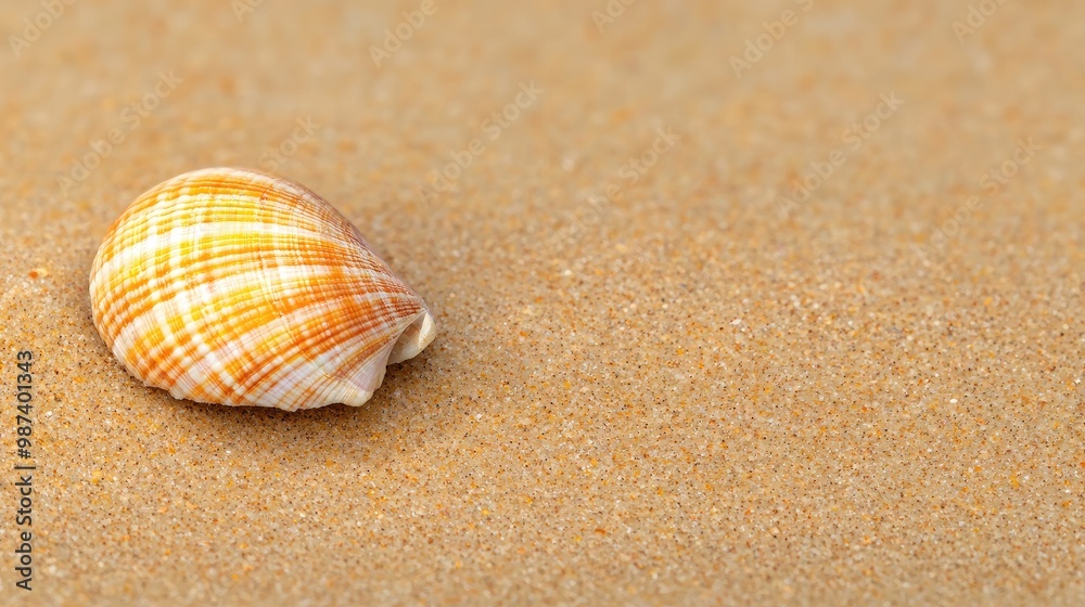 A beautifully detailed orange shell rests on a serene sandy beach, capturing the essence of coastal tranquility. A beautifully detailed orange shell rests on a serene sandy beach, capturing the essence of coastal tranquility.