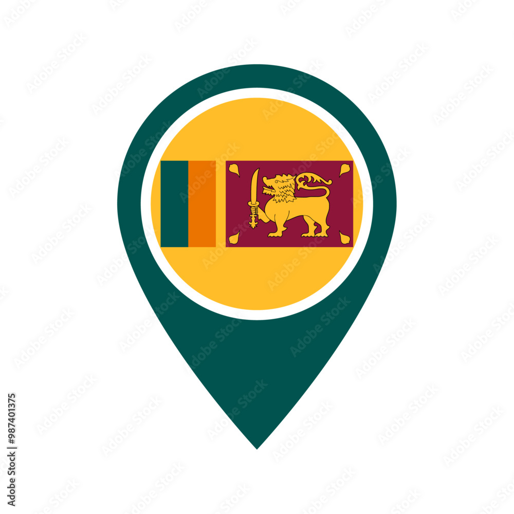 Sri Lanka flag location icon Sri Lanka flag location icon
