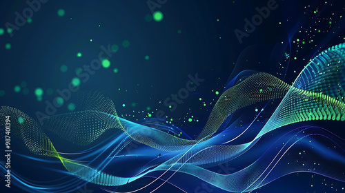 A colorful abstract design showcasing flowing lines and luminous elements