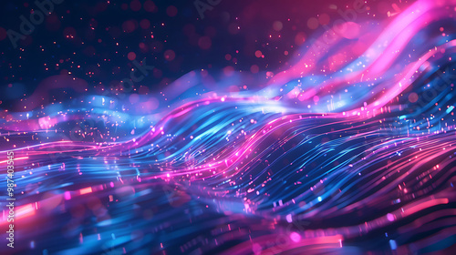 A stunning display of swirling lines illuminated by glowing effects