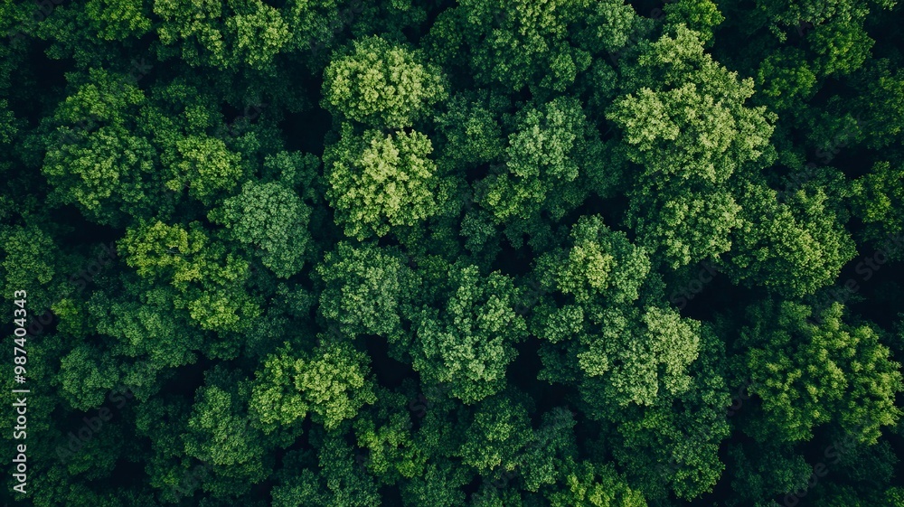 Aerial view of nature green forest and tree. Forest ecosystem and health concept and background, generative ai Aerial view of nature green forest and tree. Forest ecosystem and health concept and background, generative ai