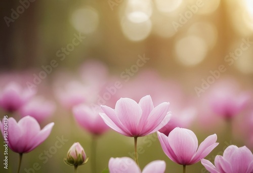 Magical Petals in a Dreamlike Bloom: Infuse your projects with the beauty of nature with our floral bloom backgrounds, Perfect for brochures, digital content, and nature-themed projects.