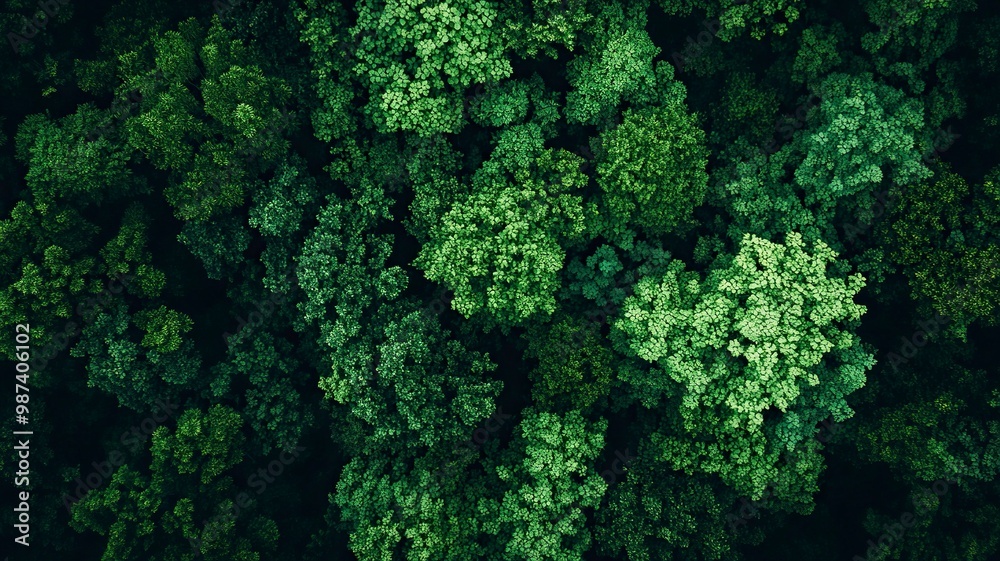 Aerial view of nature green forest and tree. Forest ecosystem and health concept and background, generative ai Aerial view of nature green forest and tree. Forest ecosystem and health concept and background, generative ai