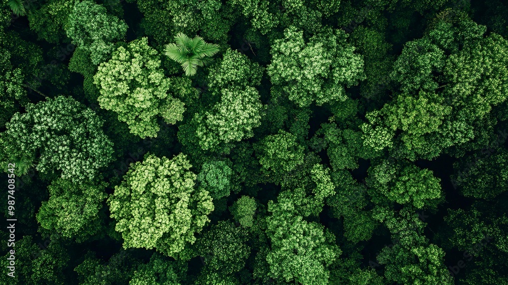 Aerial view of nature green forest and tree. Forest ecosystem and health concept and background, generative ai Aerial view of nature green forest and tree. Forest ecosystem and health concept and background, generative ai