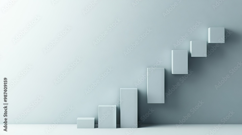 Side view of a bar graph with a clean, minimalist design and ample blank space on the left side for copy or promotional material. - Side view of a bar graph with a clean, minimalist design and ample blank space on the left side for copy or promotional material. -