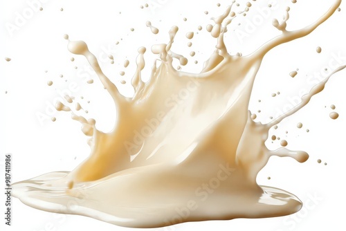 Splash of Milk Isolated on White Background