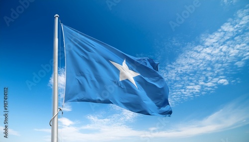 ソマリアの国旗(waving national flag of Somalia.)
 photo