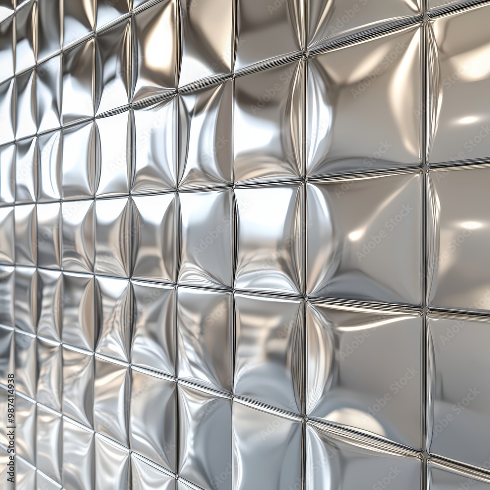 Shiny silver tiles