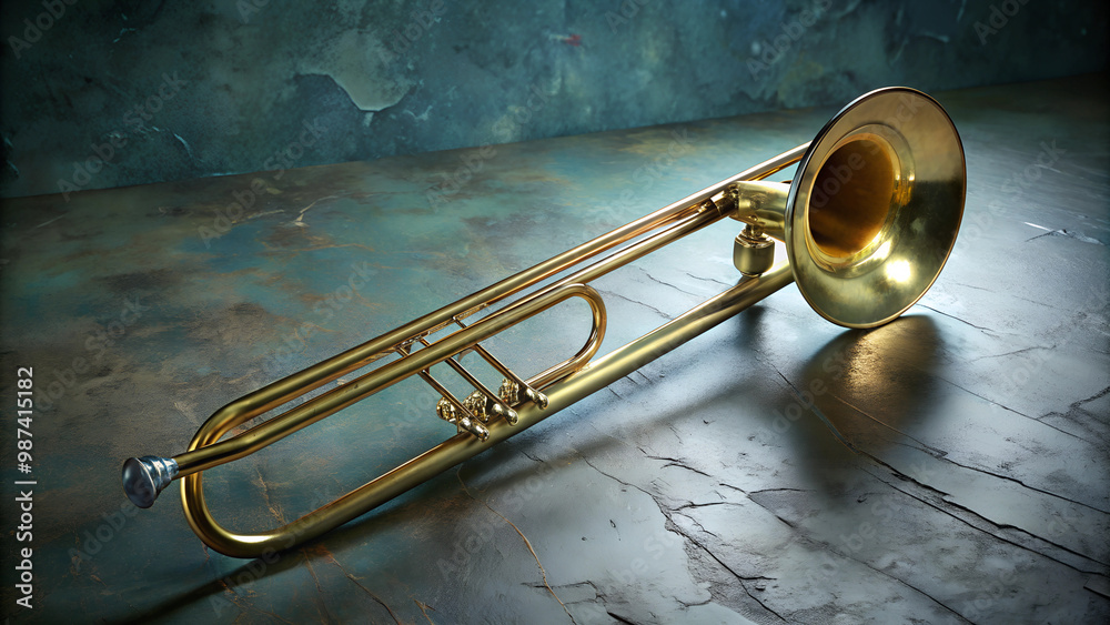 Obraz premium Trombone em uma superfície texturizada