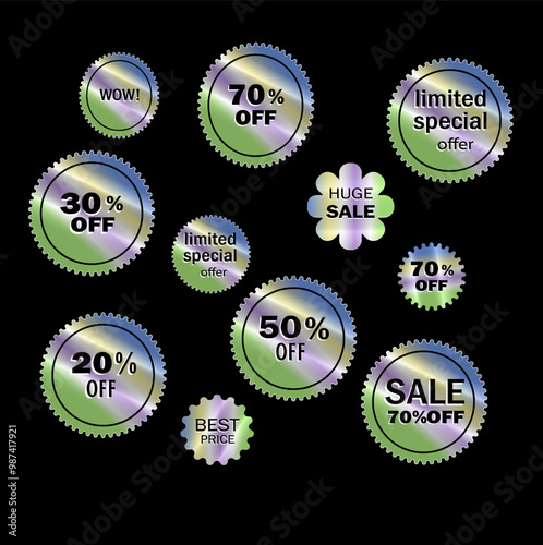 set of labels,label holographic tag , sticker hologram