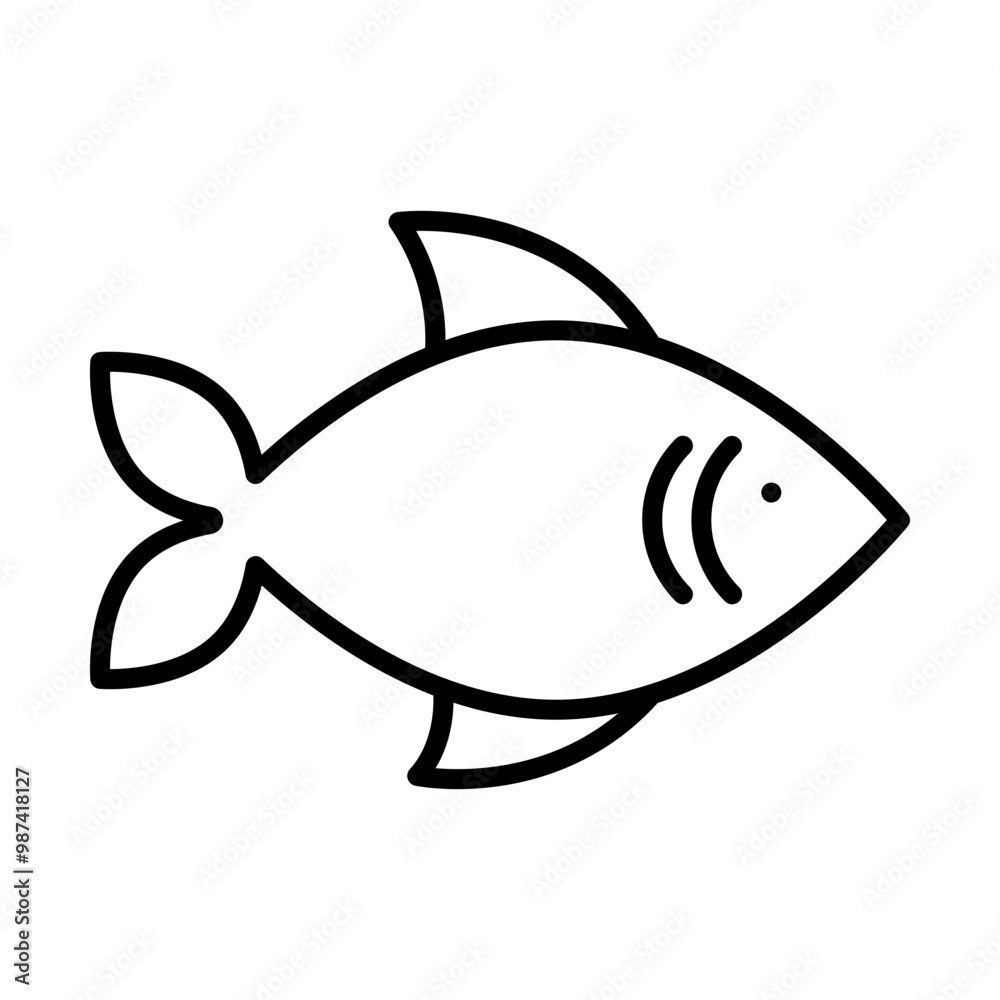 Fish line icon Fish line icon