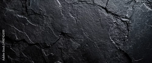 Panel kuchenny z motywem Dark black slate background texture showing rough surface