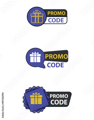 Promo code label. Promo code template for web marketing. Vector illustration