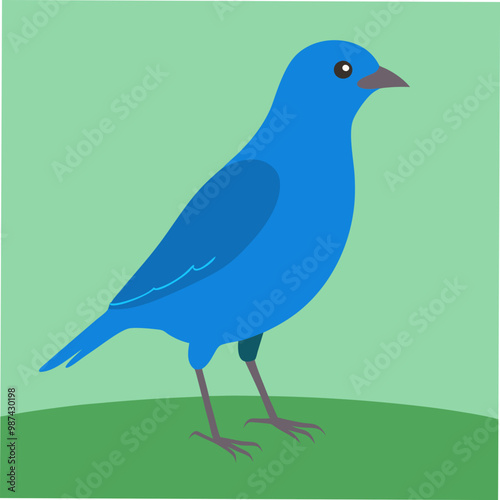 A beautiful vector artwork of the Blue Dacnis bird, perfect for bird watchers, nature lovers, and designers seeking vivid, tropical-themed digital art.